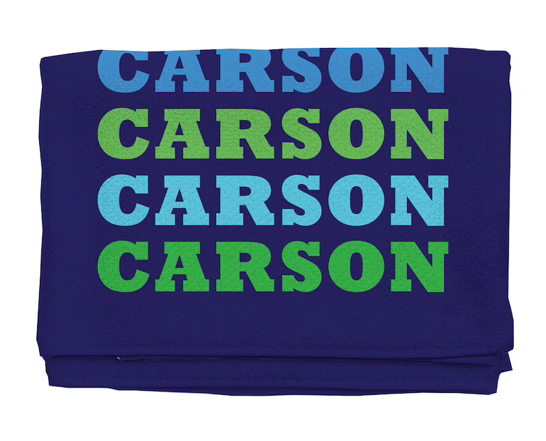 Personalized Kids Beach Towels - Brights Blue Ⅱ01