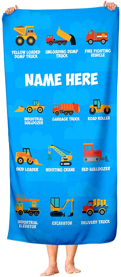 Personalized Construction Themed Towel for Kids  Ⅲ10