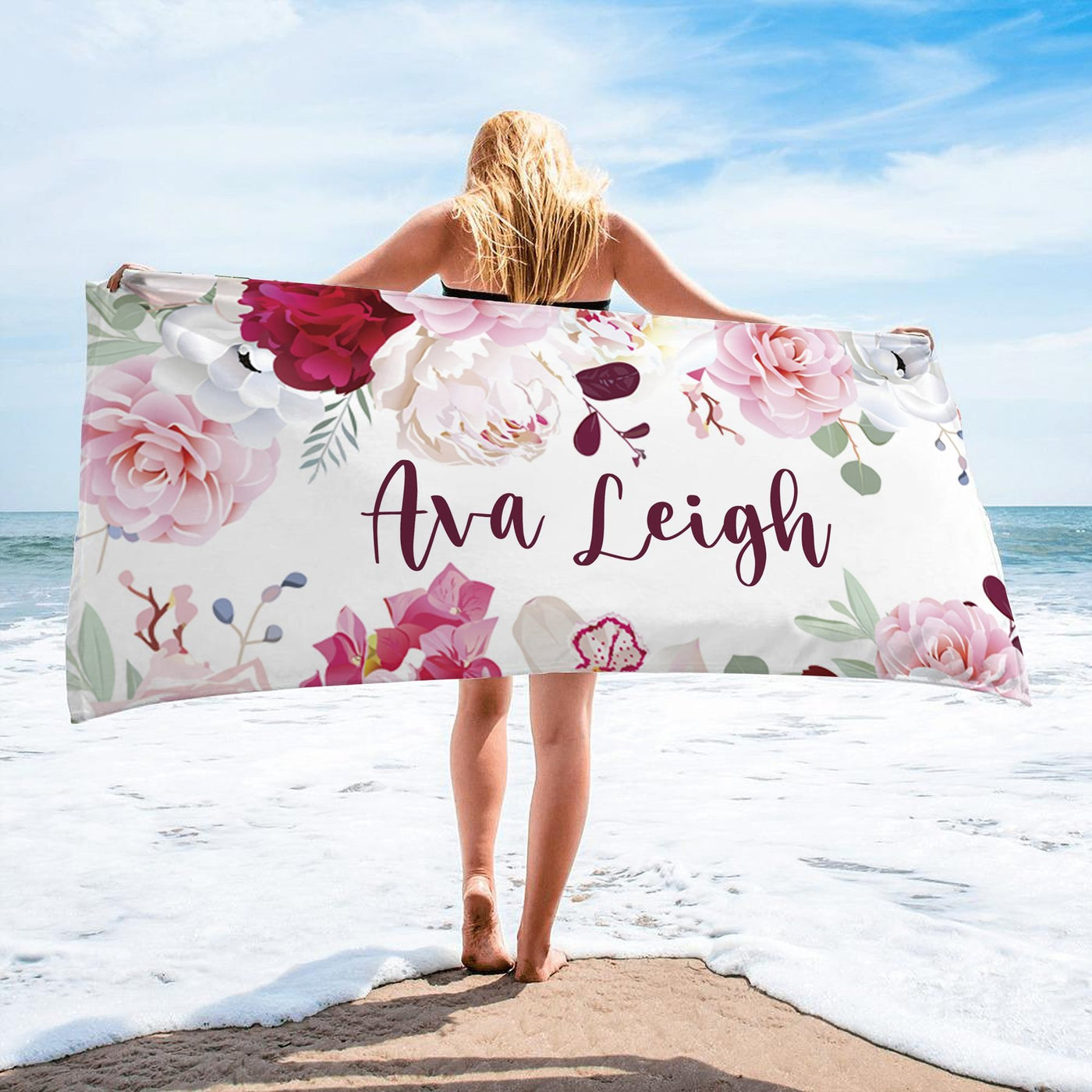 Personalized Beach Towels With Floral 6