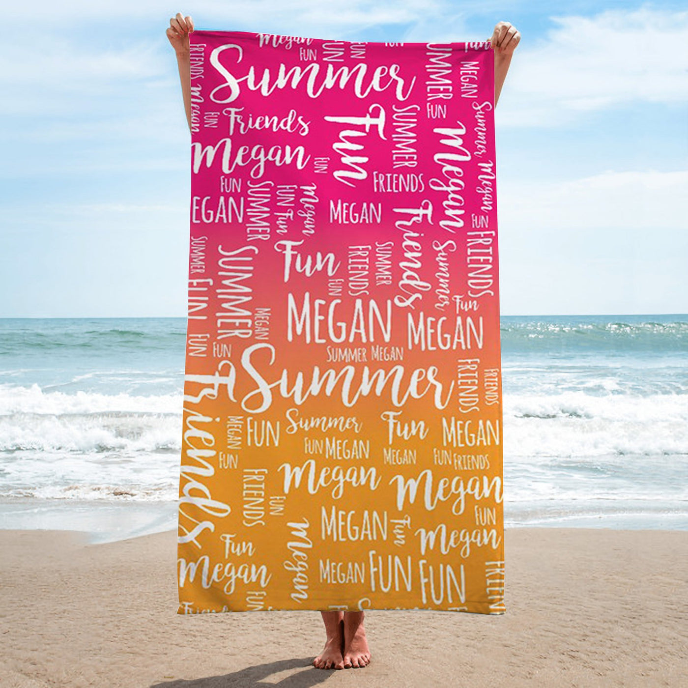 Personalized Gradient Art Beach Towel