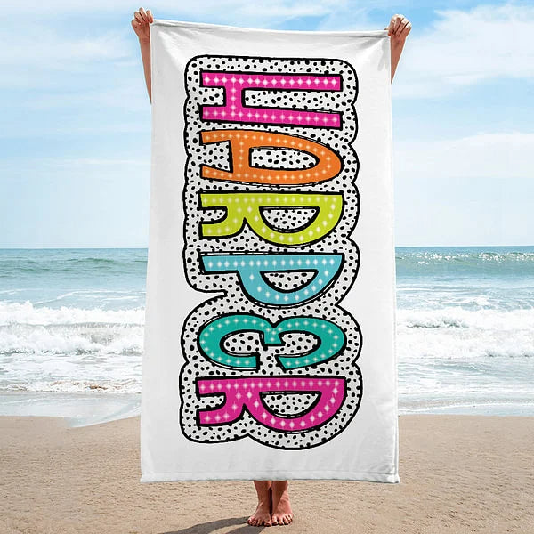 Personalised Multicolor Quick Dry Super Absorbent Dalmatian Dots Beach Towel