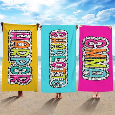 Personalised Multicolor Quick Dry Super Absorbent Dalmatian Dots Beach Towel