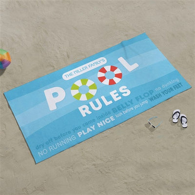 Pool Welcome Personalized 30x60 Beach Towel