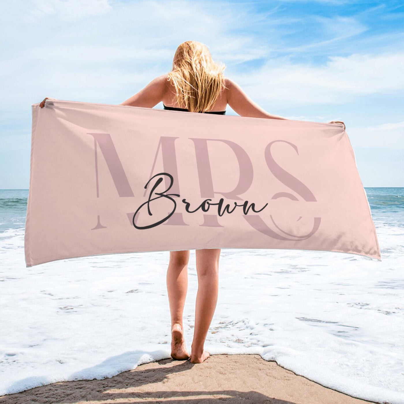 Personalized Mr. and Mrs. Beach Towel