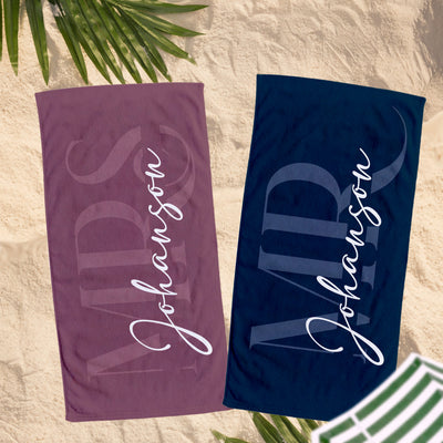 Personalized Mr. and Mrs. Beach Towel