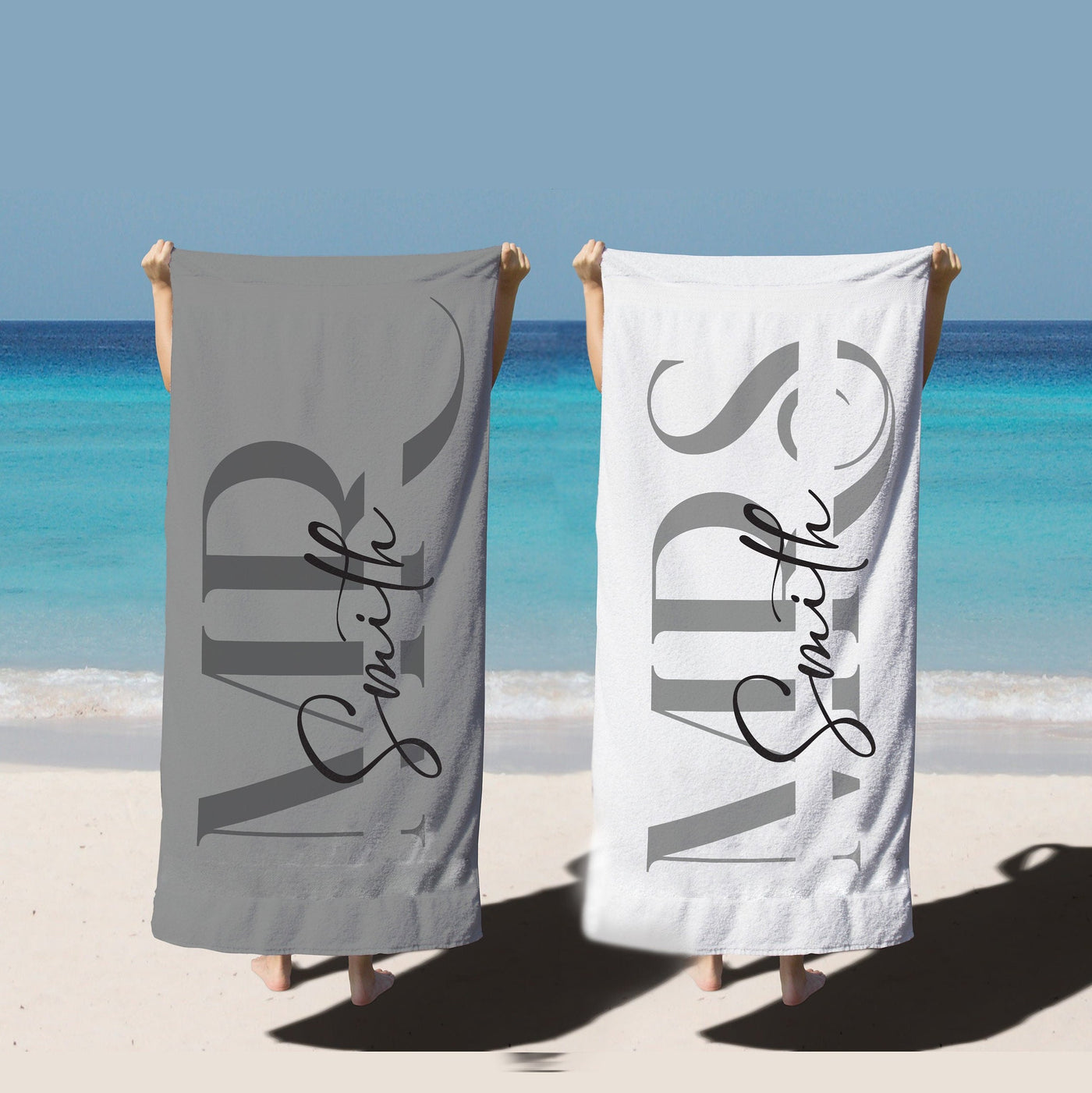 Personalized Mr. and Mrs. Beach Towel