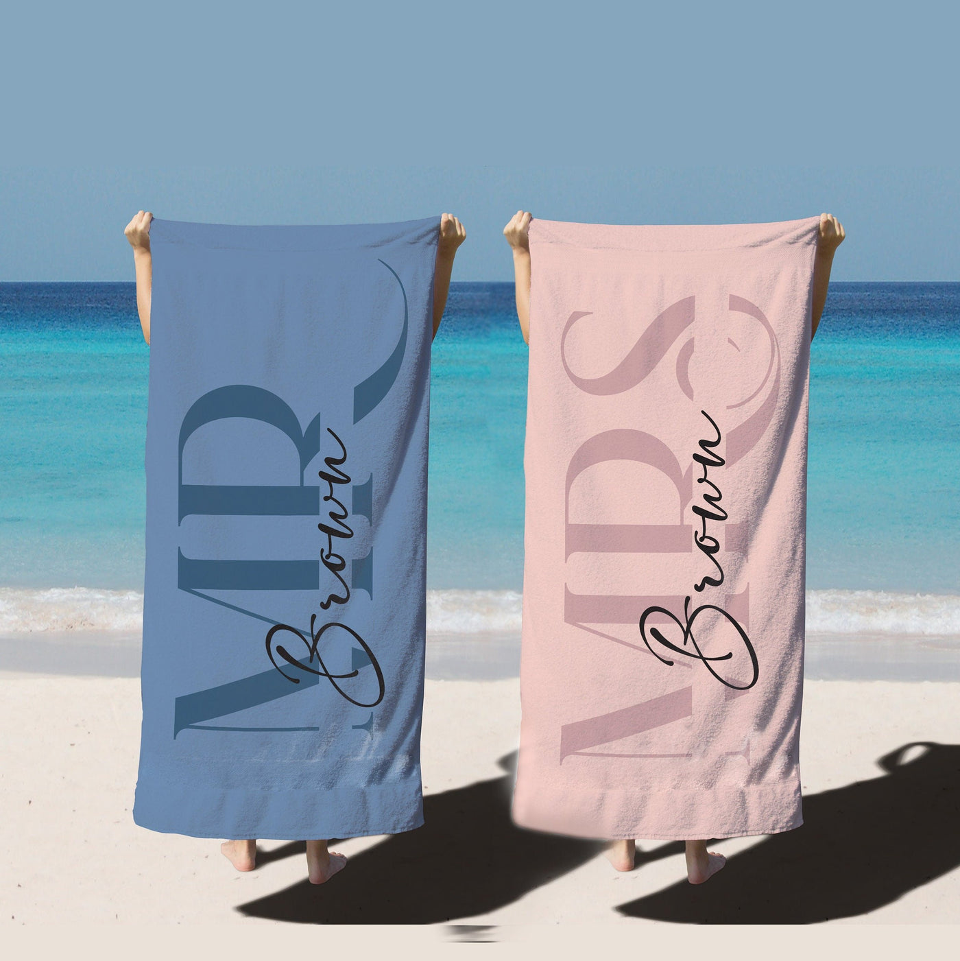 Personalized Mr. and Mrs. Beach Towel