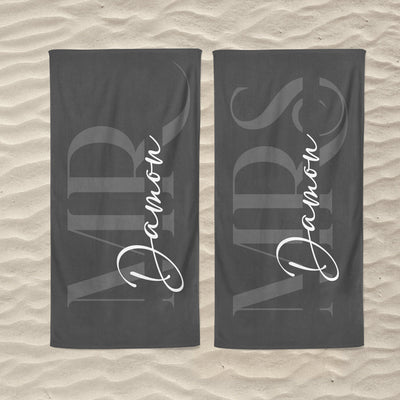 Personalized Mr. and Mrs. Beach Towel