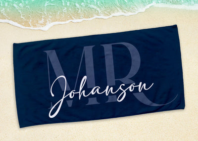 Personalized Mr. and Mrs. Beach Towel