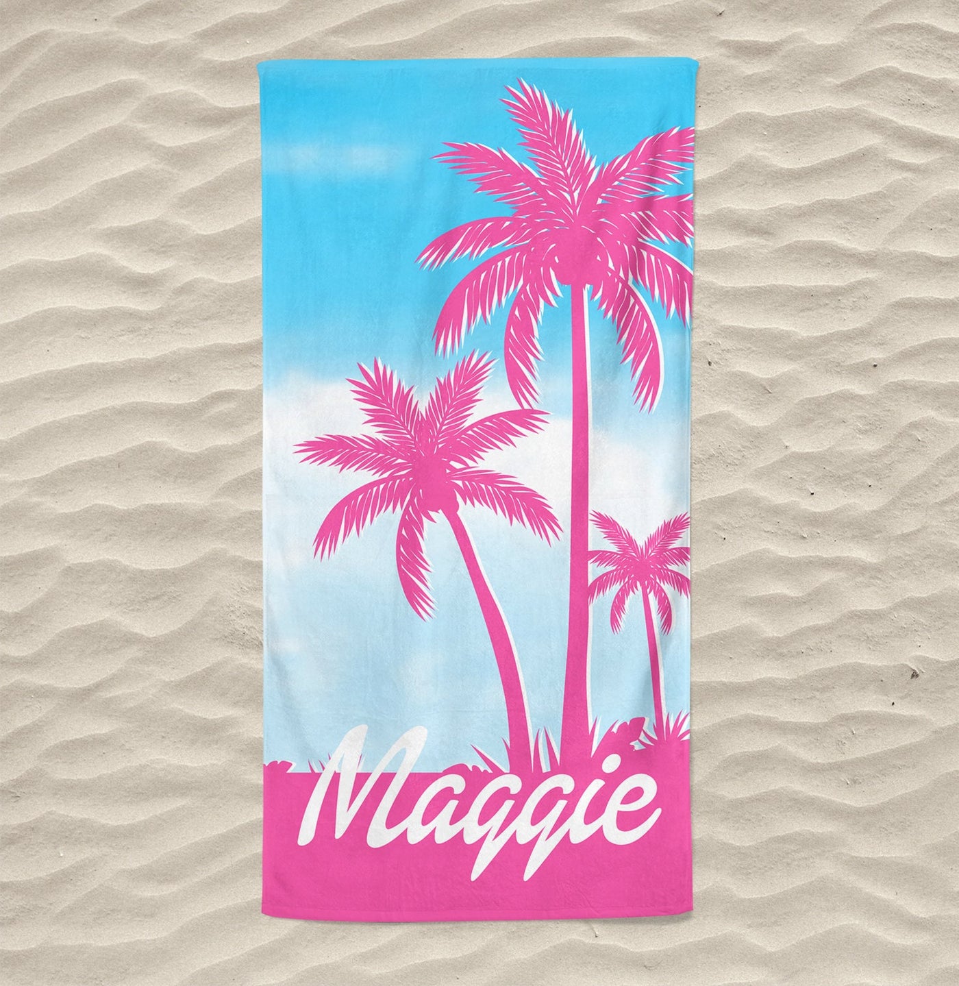 Palm Tree Personalized Beach Towel