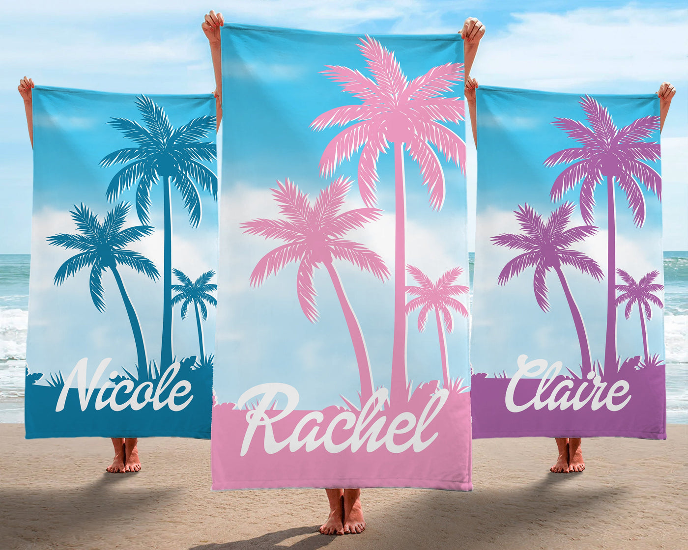 Palm Tree Personalized Beach Towel