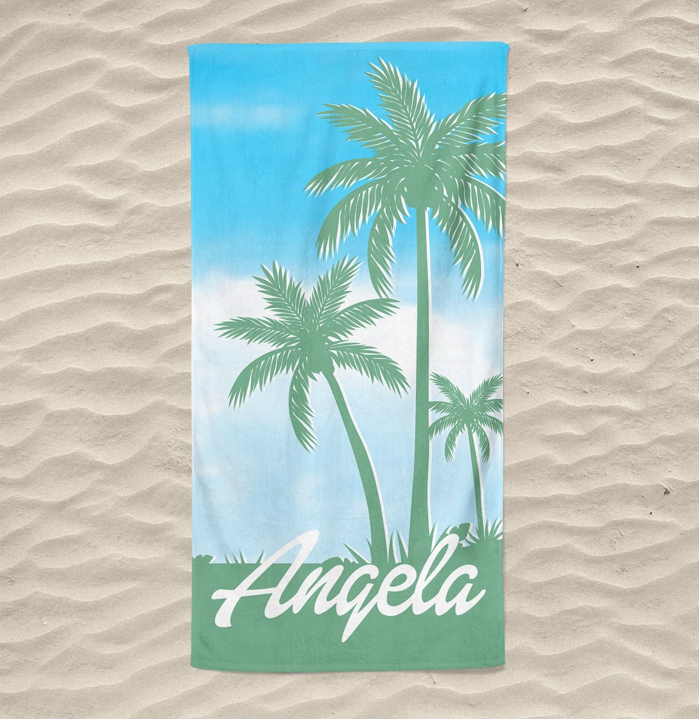 Palm Tree Personalized Beach Towel