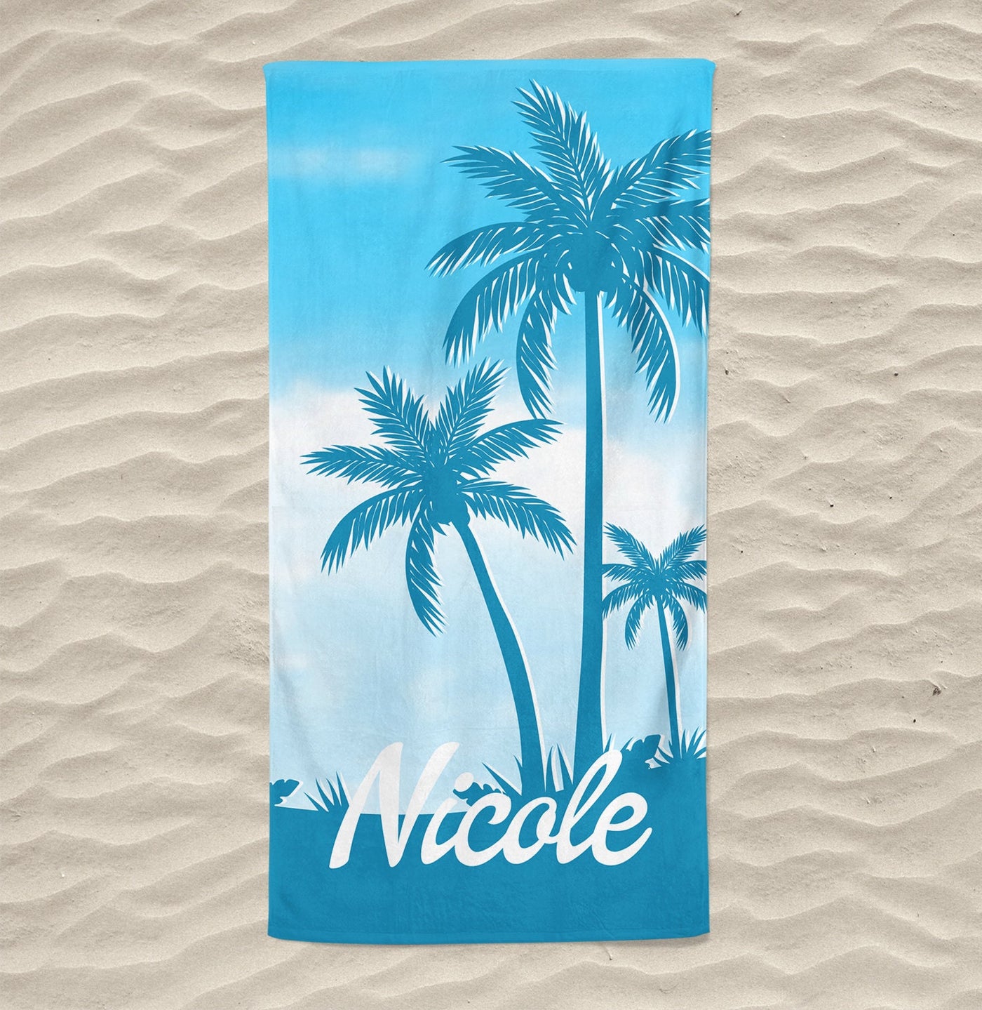 Palm Tree Personalized Beach Towel