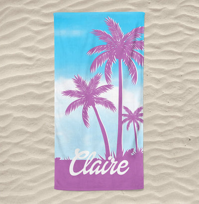 Palm Tree Personalized Beach Towel