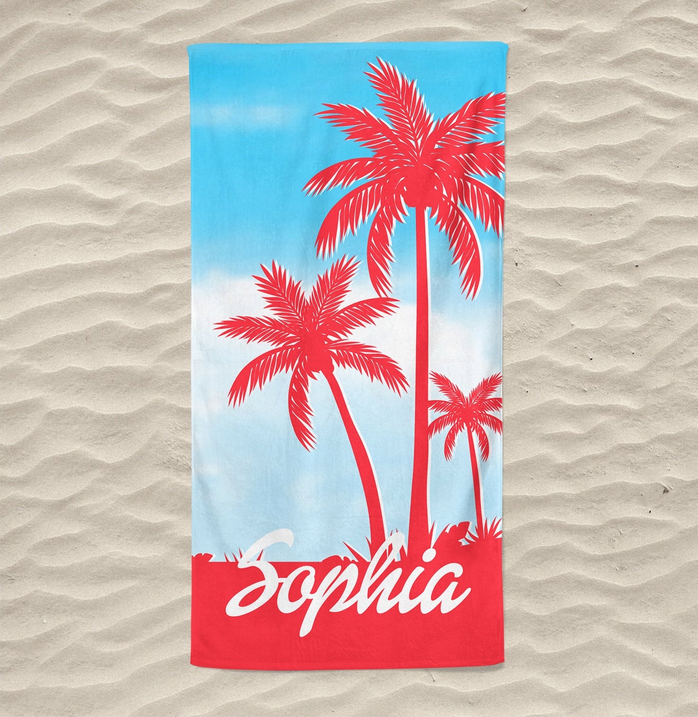 Palm Tree Personalized Beach Towel