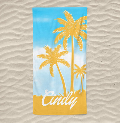 Palm Tree Personalized Beach Towel