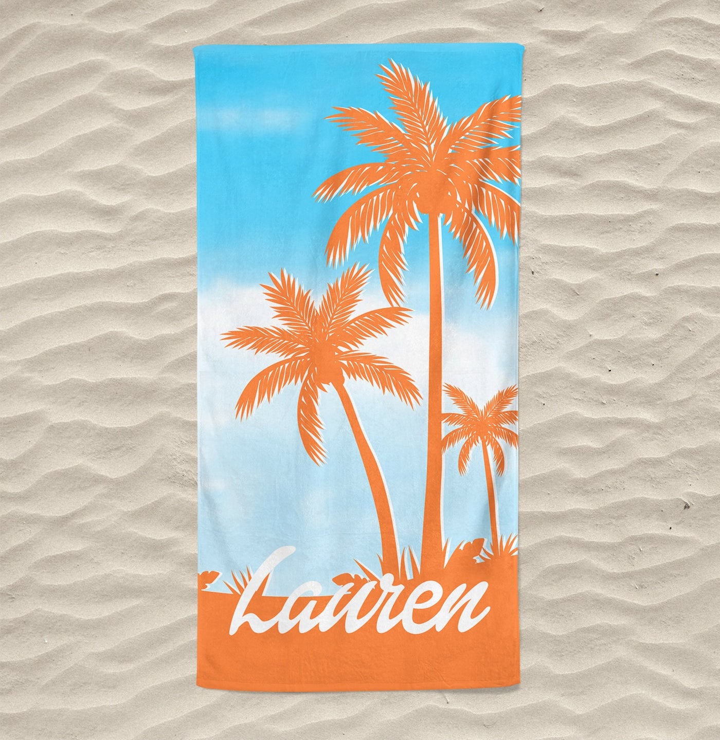 Palm Tree Personalized Beach Towel