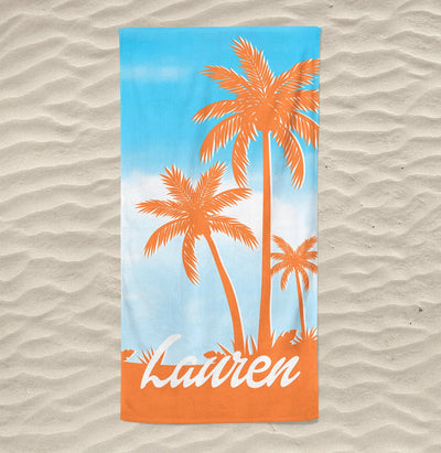 Palm Tree Personalized Beach Towel