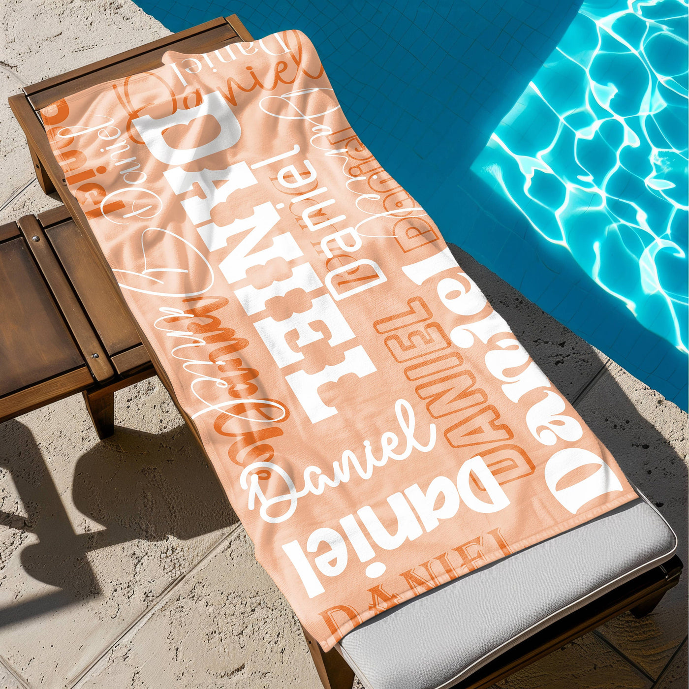 Oversized Custom Monogram Pool Towel