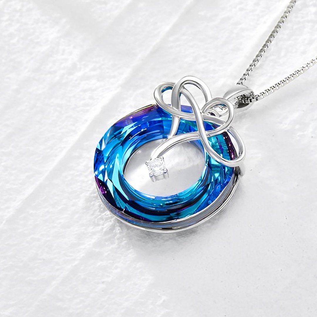 HEART CRYSTAL NECKLACE-I LOVE YOU UNTIL INFINITY RUNS OUT