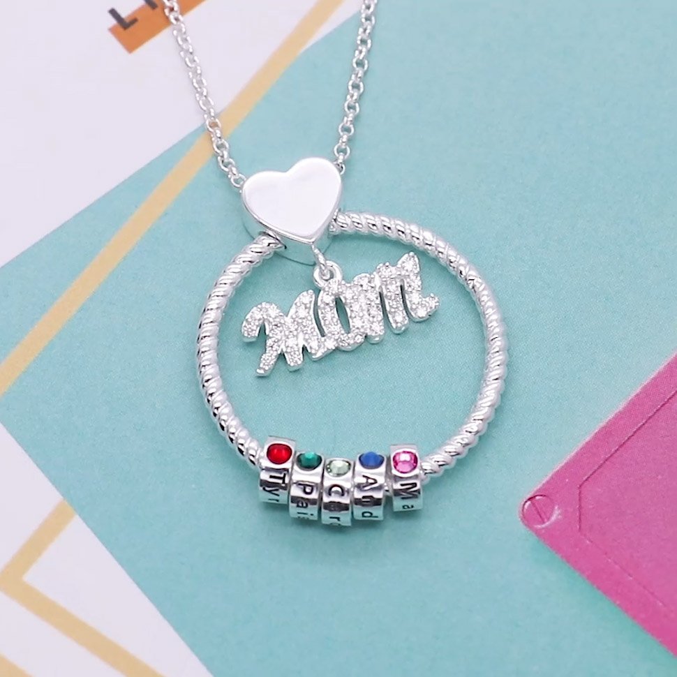 PERSONALIZED 1-5 BIRTHSTONE HEART NECKLACE