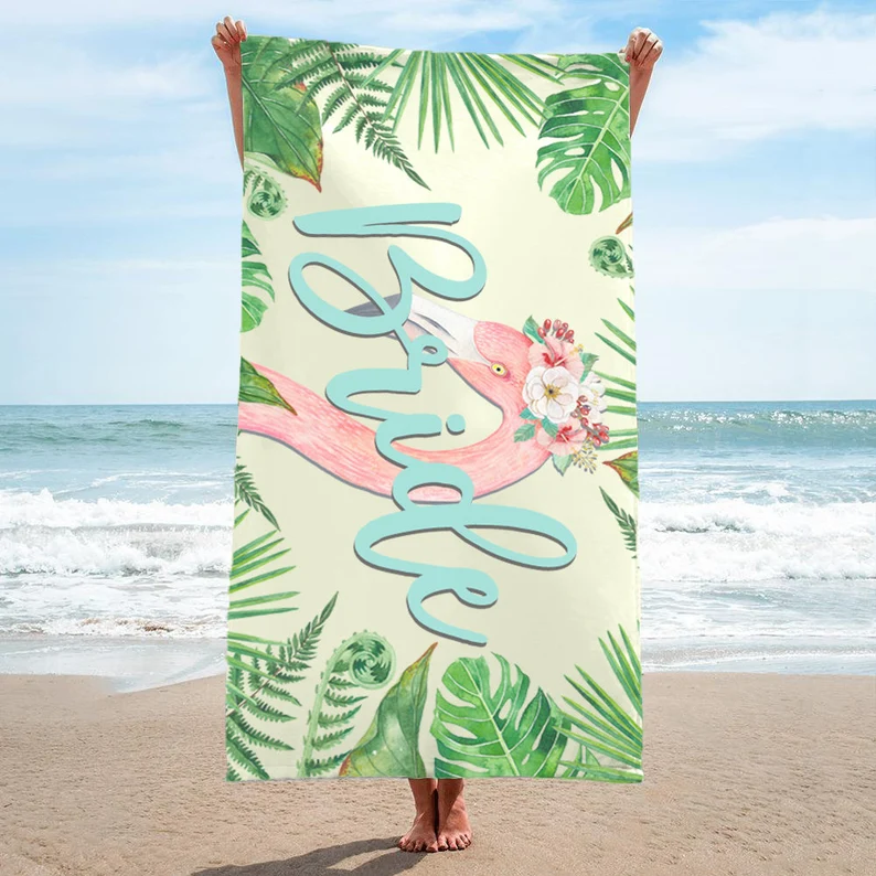 Floral Flamingo Bride | Bachelorette Party Towel  B81