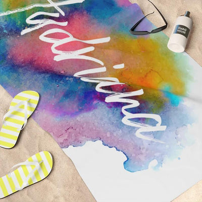 Personalized Watercolor Beach Towel