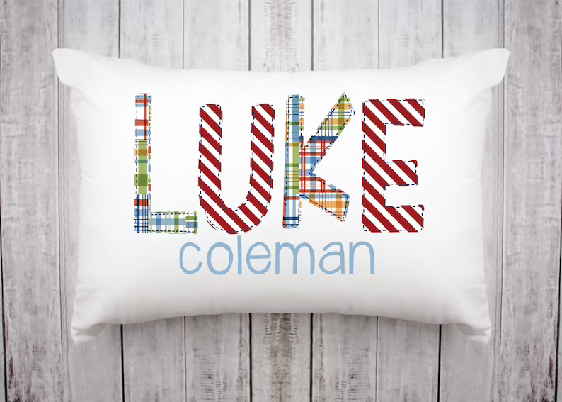 Personalized Name Pillow For Kids Red and Blue Ⅰ-05