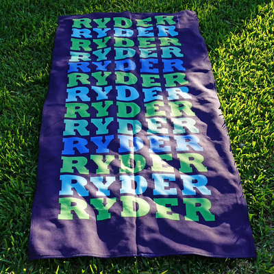 Personalized Kids Beach Towels - Brights Blue Ⅱ01