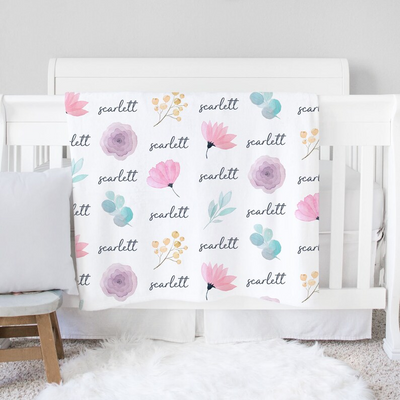 Personalized Baby Blanket Ⅱ08-Watercolor Floral