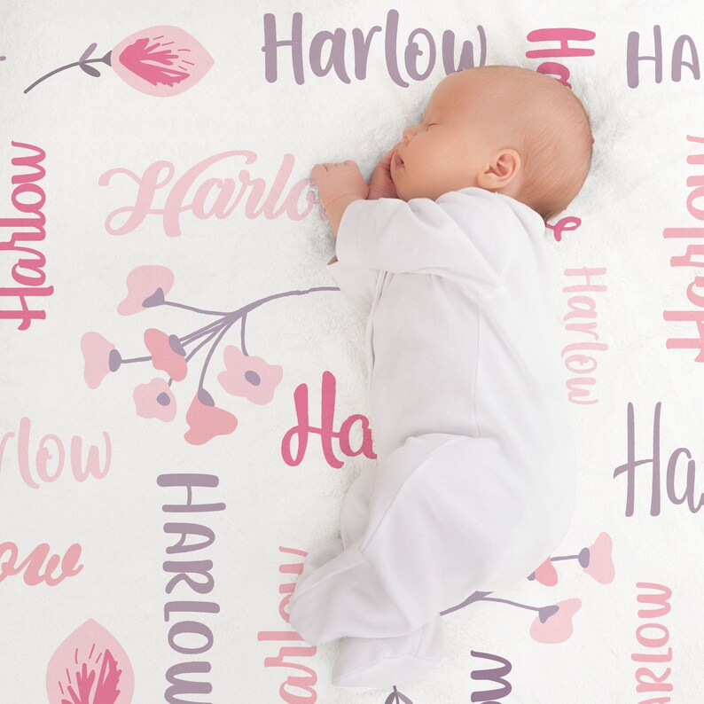 Personalized Baby Blanket Ⅱ24-Pink Floral