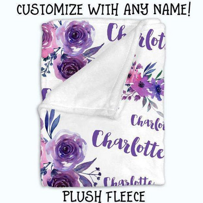 Personalized Monogram Floral Baby Blanket Ⅲ 02