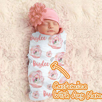 Personalized Monogram Floral Baby Blanket Ⅲ 07