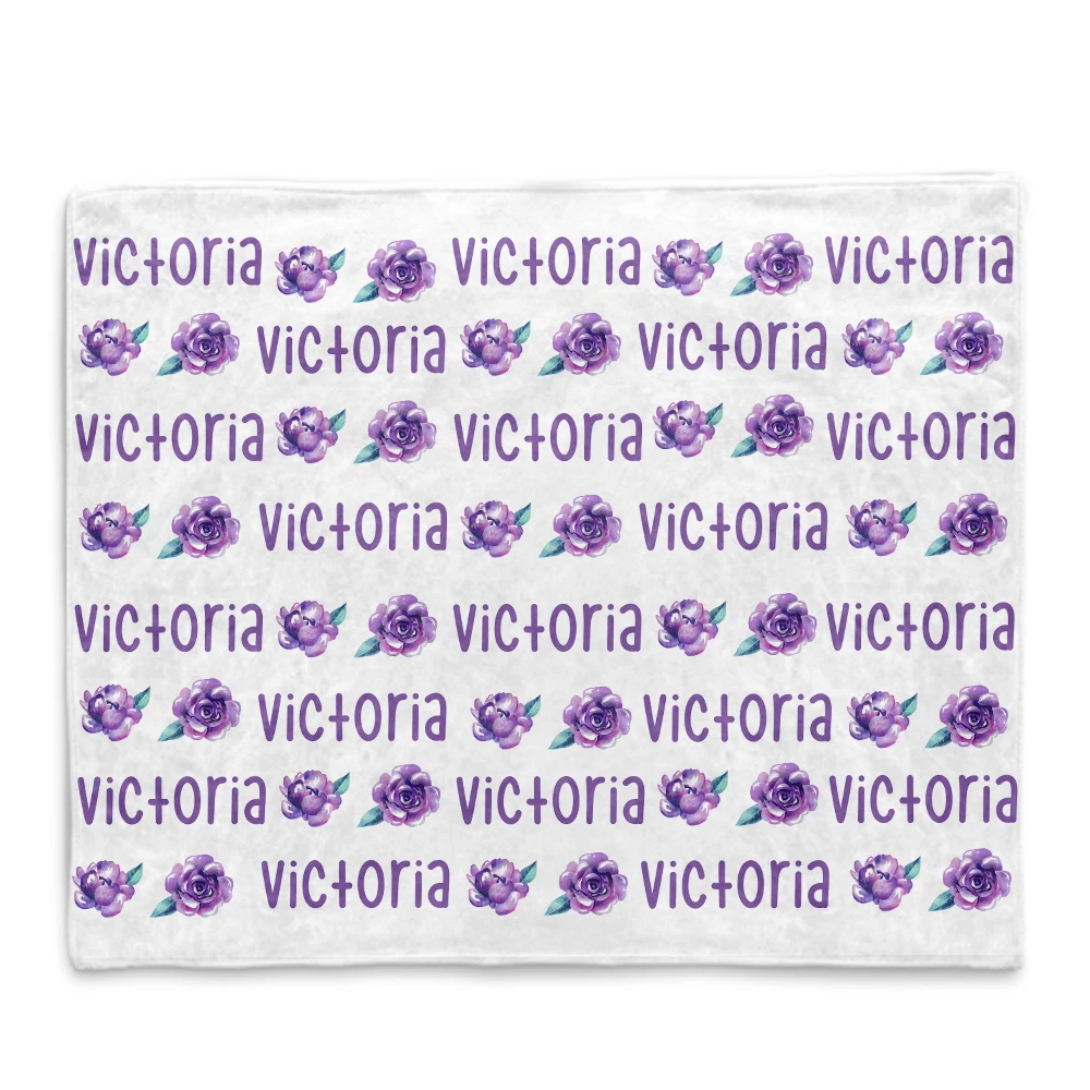 Personalized Monogram Floral Baby Blanket Ⅲ 08