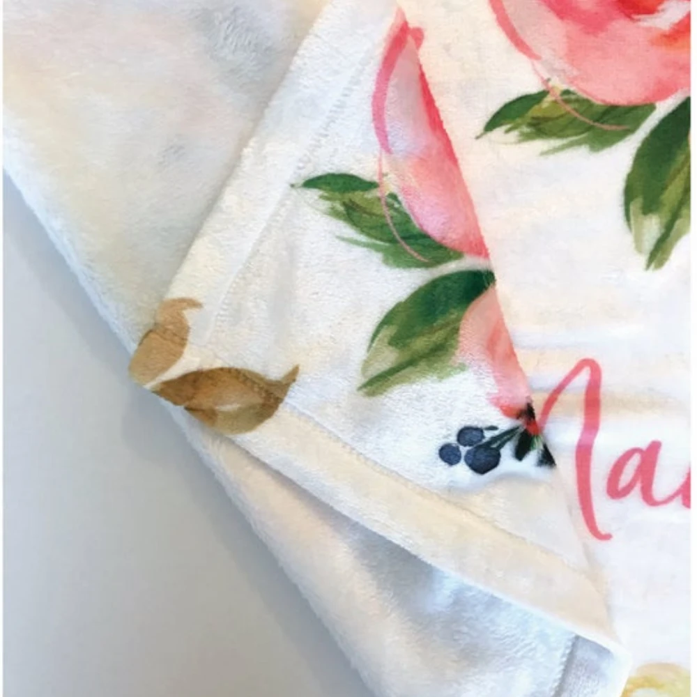 Personalized Monogram Floral Baby Blanket Ⅲ 09