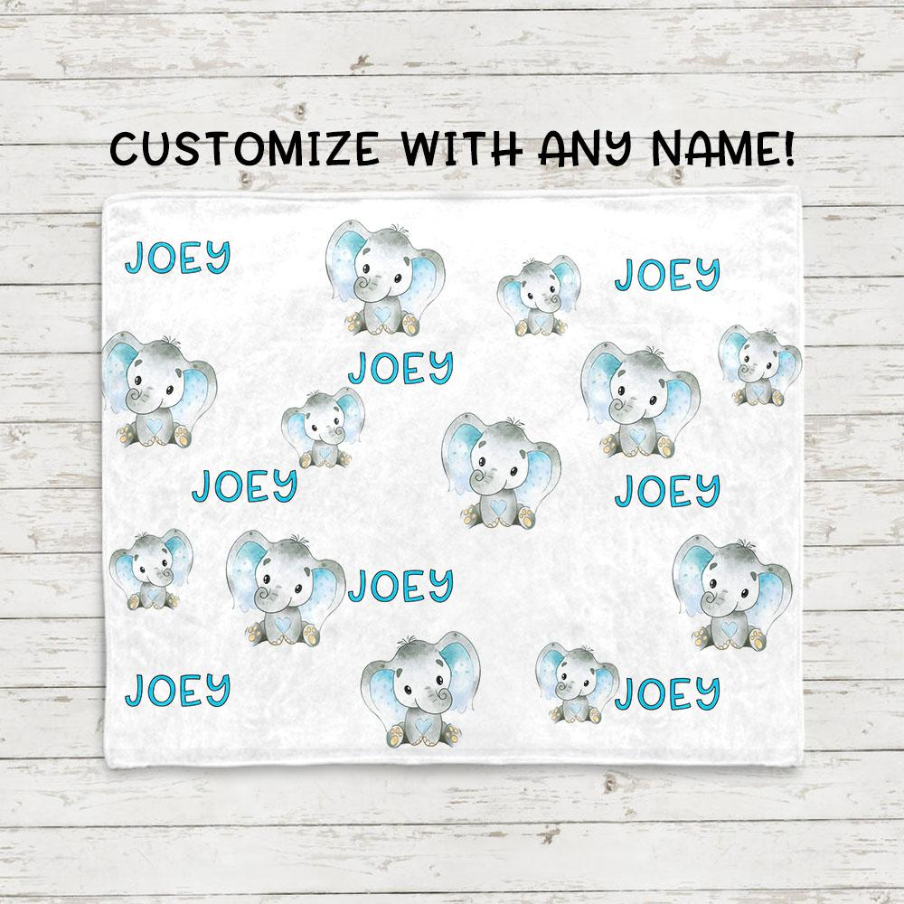 Personalized Elephant Blanket With Name Ⅱ 16