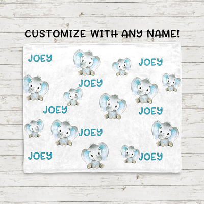 Personalized Elephant Blanket With Name Ⅱ 16