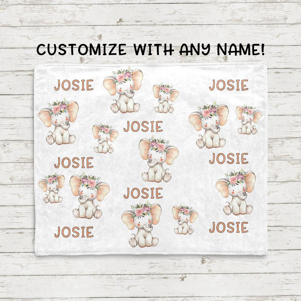 Personalized Elephant Blanket With Name Ⅱ 18