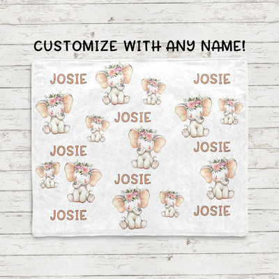 Personalized Elephant Blanket With Name Ⅱ 18