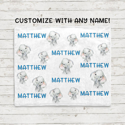 Personalized Elephant Blanket With Name Ⅱ 21