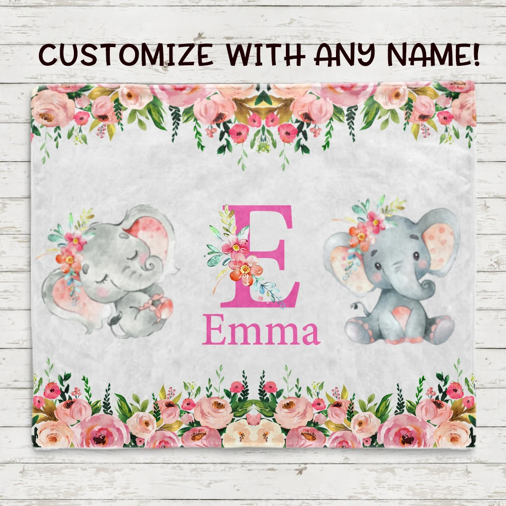 Personalized Elephant Blanket With Name Ⅱ 20