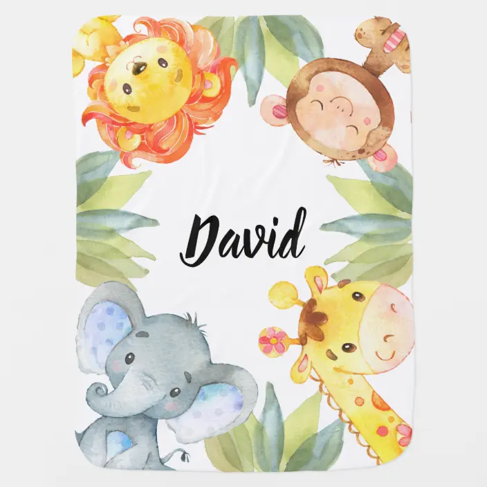 Jungle Animals Cute Gift Safari Baby Blanket