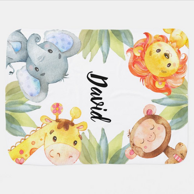 Jungle Animals Cute Gift Safari Baby Blanket