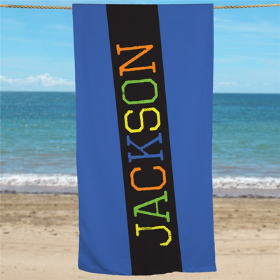 Personalized Boys Multi Color Name Beach Towel Ⅲ08