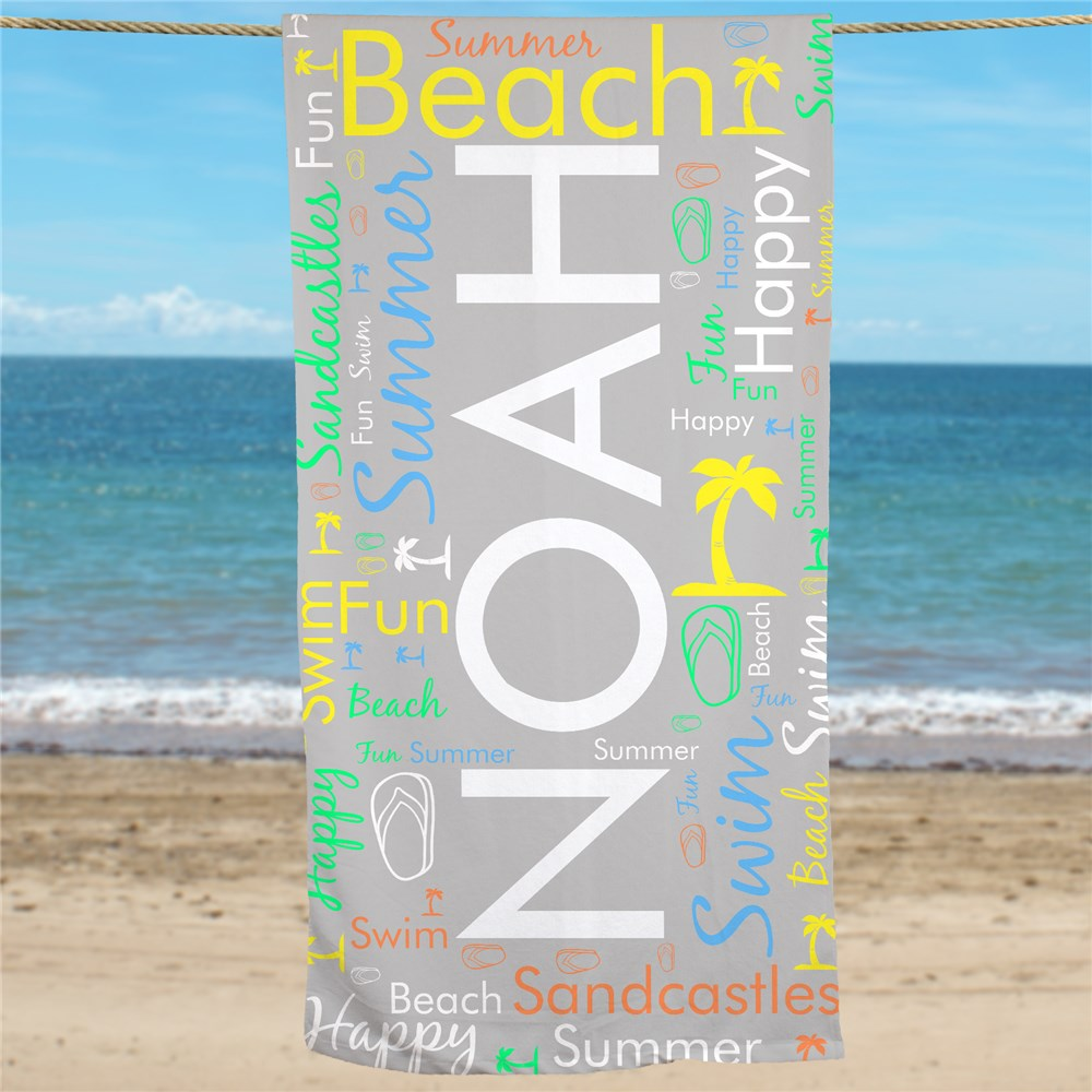 Summer Fun Word Art Beach Towel Ⅲ09
