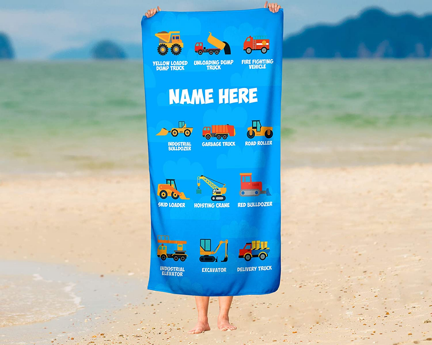 Personalized Construction Themed Towel for Kids  Ⅲ10