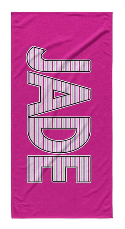 STRIPED LETTERS PERSONALIZED TOWEL