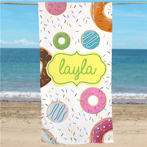 Donuts Beach Towel - Personalized