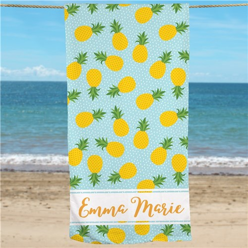 Pineapple beach towel - personalized