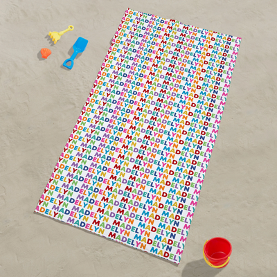Personalized Vibrant Names Beach Towels